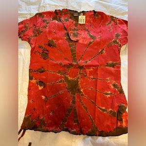 Shirt,, new with tags, batik tie die look,